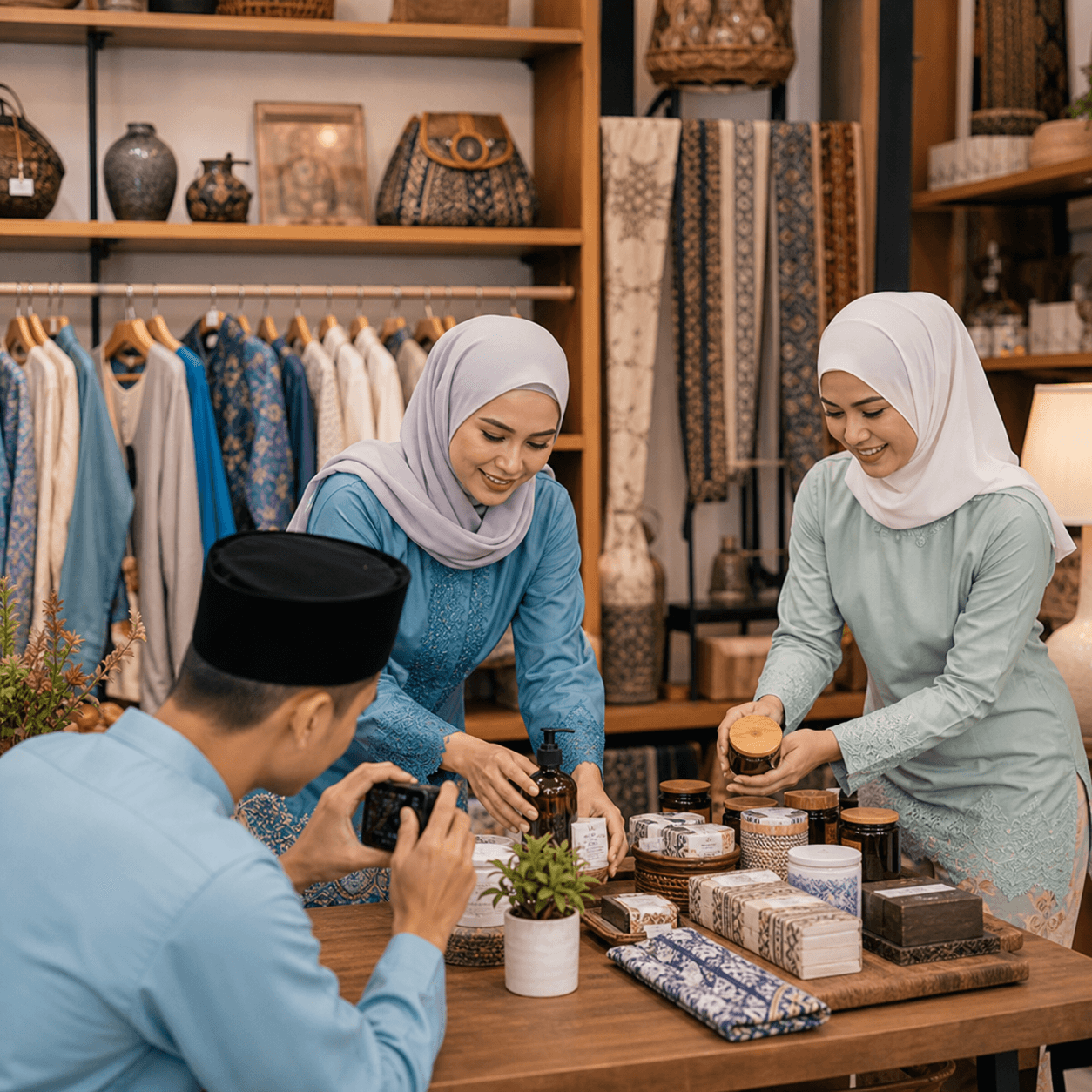 Merchant previewing an online storefront
